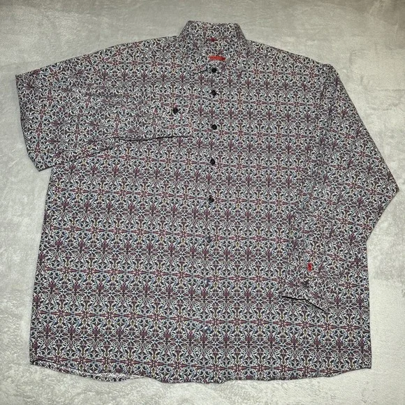 SIGNUM Mens‎ Geometric Abstract Pattern Multicolor Shirt 2XL XXL Cotton - Picture 3 of 13